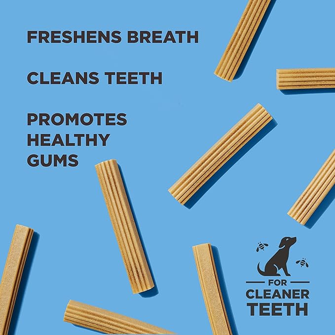 Natural Dental Treats for Dogs 2 Pack - Healthy, Non-GMO Project Verified, Natural Peanut Butter Flavored, Vegetarian Chews, Made in The USA (Chew Sticks, Large Breeds)