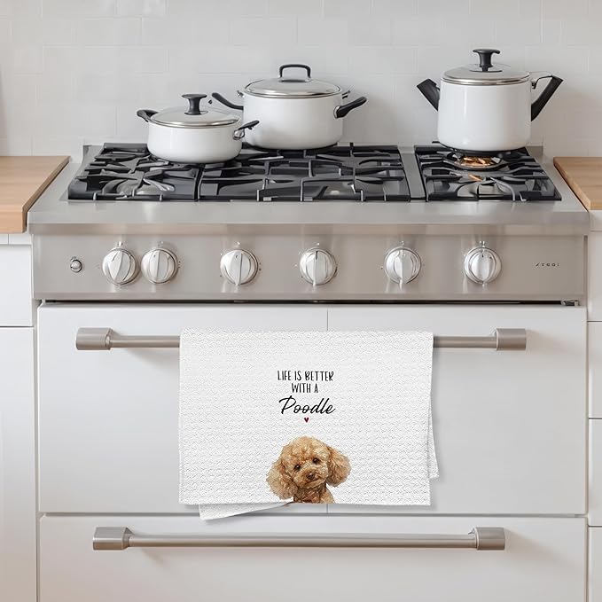 Poodle Gifts Kitchen Towels, 16x24 inch, Poodle Mom & Decorative Hand Towels for Kitchen, Dog Kitchen Decor