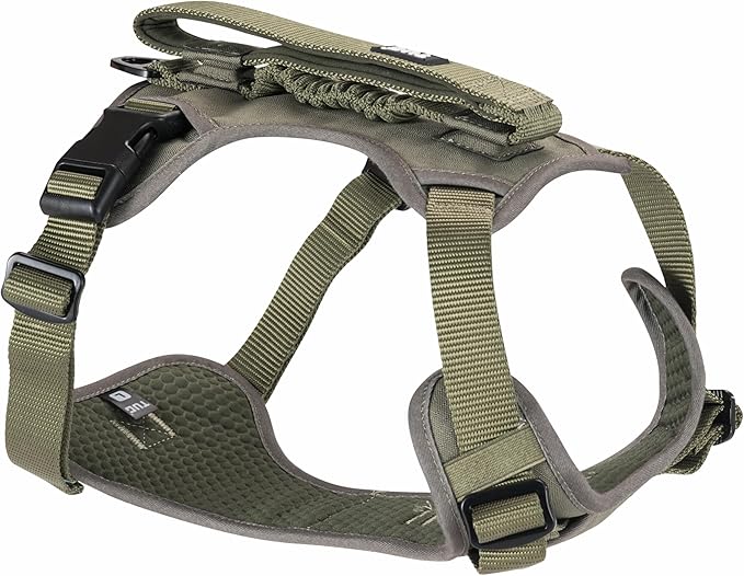 TUG Grab Dog Harness | Integrated Traffic Leash Magnetically Attached for Quick Control (Medium/Green)