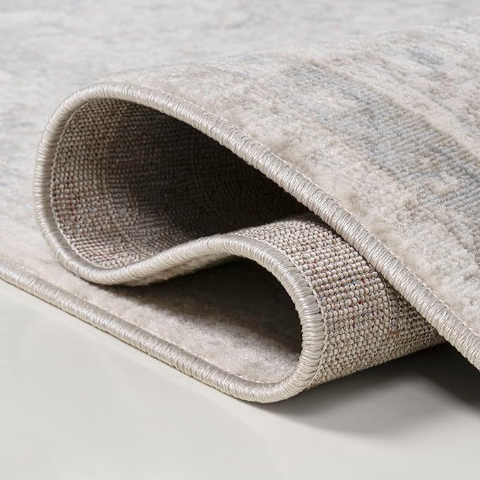 JONATHAN Y Vintage Medallion Indoor Area Rug 5X8 Cream/Light Gray, Modern Boho for Living Room, Bedroom, Kitchen, Office, Easy-Cleaning, High Traffic, Pet-Friendly, Non-Shedding MDP106E-5