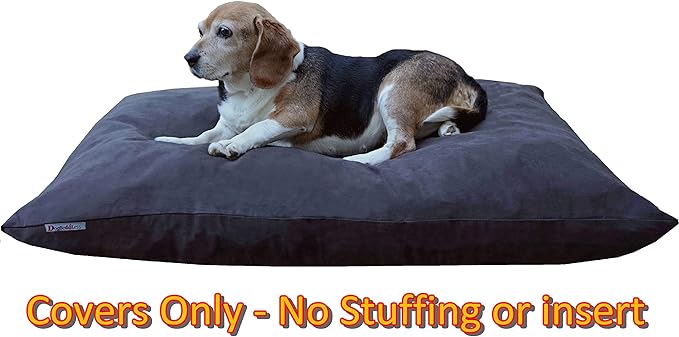 Dogbed4less Do It Yourself DIY Pet Bed Pillow Duvet Suede Cover + Waterproof Internal case for Dog/Cat at Medium 36"X29" Espresso Color - Covers only