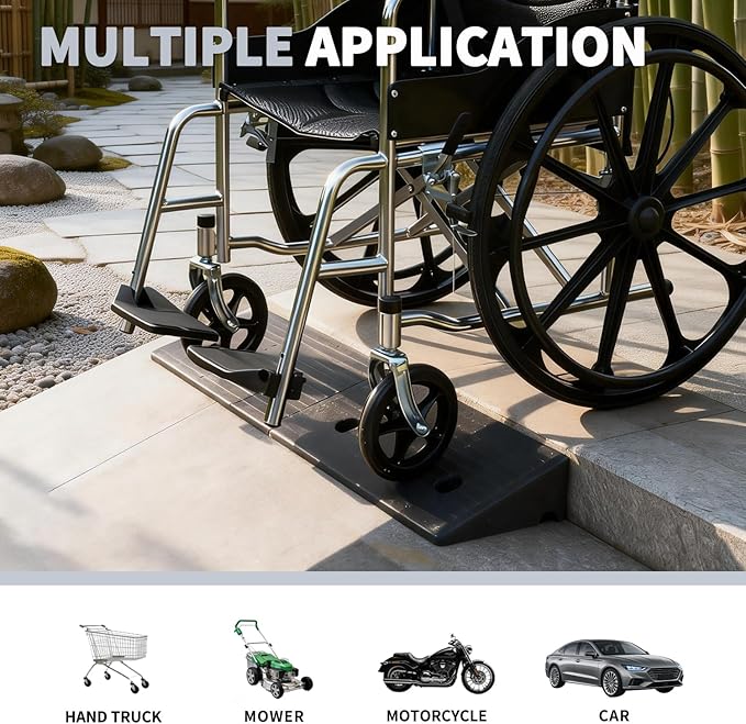 Driveway Ramps for The Curb Threshold Ramp 3.5 Inch Rise 2 Pack Shed Ramp for Low Cars Ramps for Lawn Mower to Shed 7000lbs Load Capacity