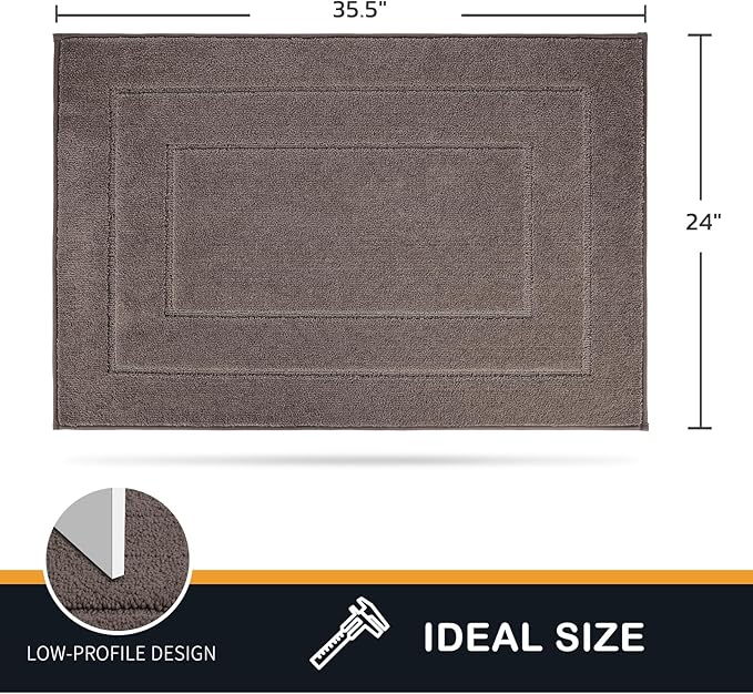 PURRUGS Dirt Trapping Door Mat 24" x 35.5", Non-Slip/Skid Machine Washable Entryway Rug, Dog Doormat, Super Absorbent Welcome Mat for Muddy Wet Shoes and Paws, Grayish Brown