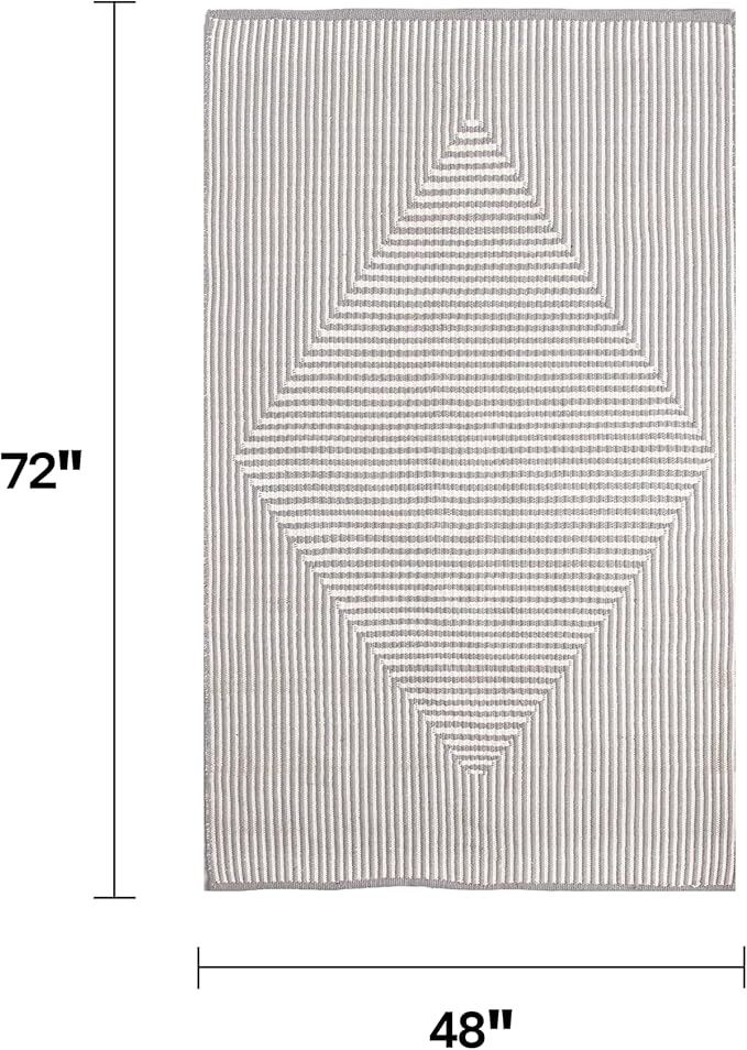 Fab Habitat Machine Washable Area Rug - Hand Woven, Stain Resistant, Pet Friendly - Premium Recycled Polyester Yarn - Contemporary - Bedroom, Living Room - Denver - Gray - 4 x 6 ft