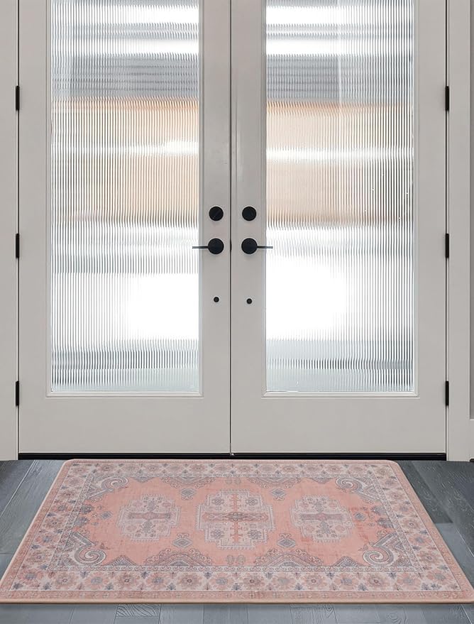 Washable Entryway Runner Area Rug : 2x3ft Stain Resistant Small Entry Rug Boho Doorway Throw Rug Non Slip Laundry Room Floor Carpet for Bedroom Bedside Kitchen Indoor Home Decor Doormat