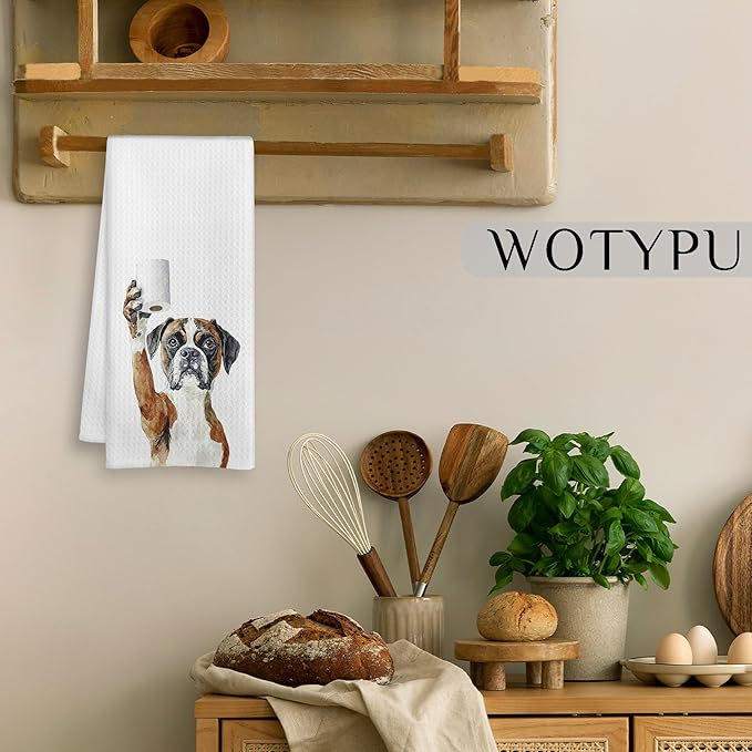 Funny Boxer Gifts Bathroom Hand Towels, Boxer Dog Lovers Gifts Decorative Hand Towels for Kids Guest Bathroom Washroom Half Bath, 16X24 Inch
