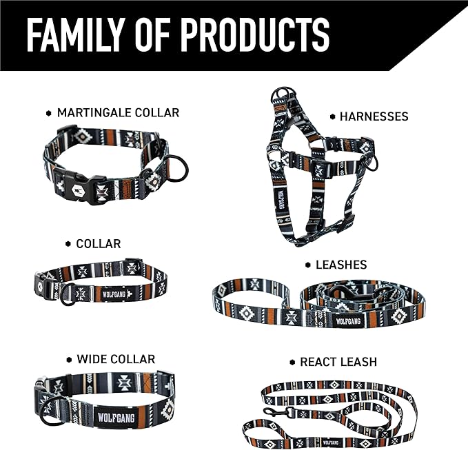Wolfgang Heavy Duty Adjustable Dog Harness, Pull-Tested to Over 800 lbs for Walking & Training, NewMoon Print, Large
