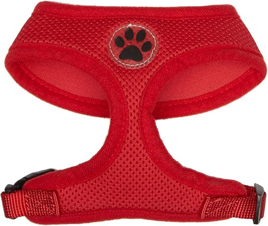 BINGPET BB5001 Soft Mesh Dog Harness Pet Walking Vest Puppy Padded Harnesses Adjustable, Red Small