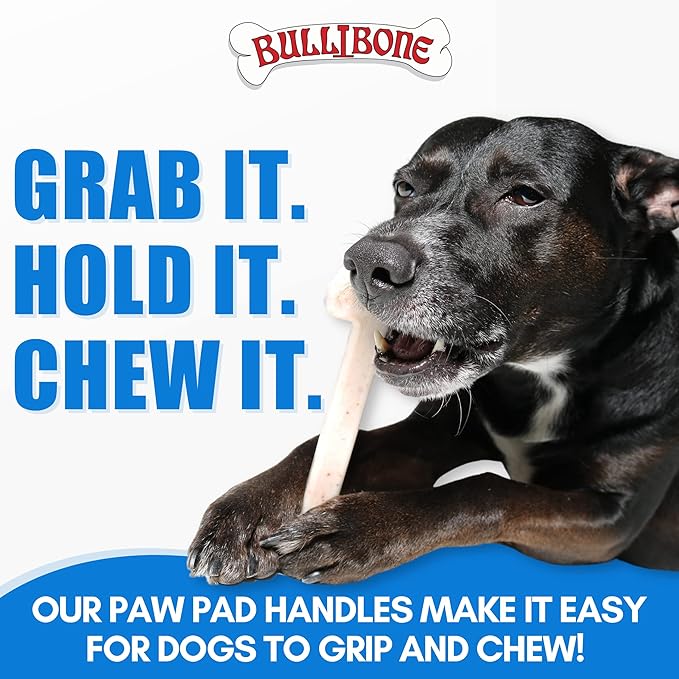 Bullibone Nylon Dog Chew Toy for Aggressive Chewers - Dental Hygiene Bone with Peanut Butter Flavor, Durable Tough Chew Toys for Small Dogs, Indestructible Dog Bone - 3 Pack