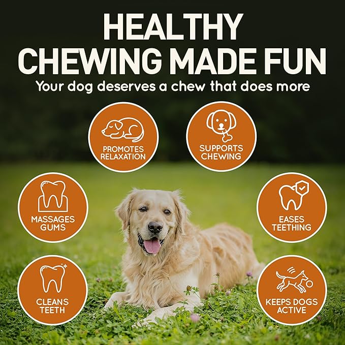 Wildfang® Leather Dog Toy, Small – Soft Dog Chew Toys for Gentle Chewers, Puppies, Senior or Older Dogs w/Sensitive Teeth – Non-Toxic, Stuffless, 5mm Leather Dog Bone for Dogs Up to 22 lbs, Pack of 1