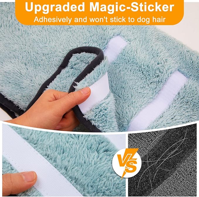 Bienbee Dog Bathrobe, Quick Drying Super Absorbent Dog Robes for After Bath, Warm Keeping Dogs Towel, Dogs Bath Supplies, Light Green S