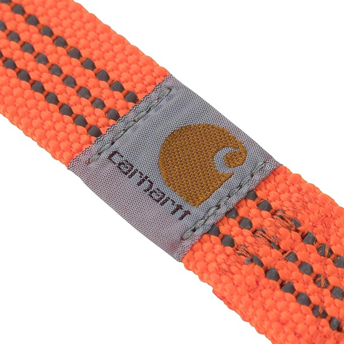 Carhartt Pet Durable Nylon Webbing Leashes for Dogs, Reflective Stitching for Visibility, Hunter Orange (Nylon Webbing), Large