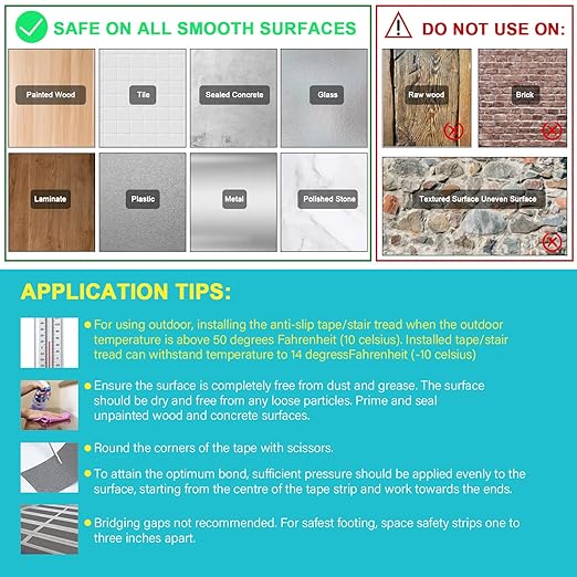 Qingluan Grip Tape, Anti Slip Tape Outdoor/Indoor Waterproof, Non Slip Tape for Stair Steps, Tread Staircases, Ramps, Skateboards (Grey Tape, 7.8" x 33Ft)