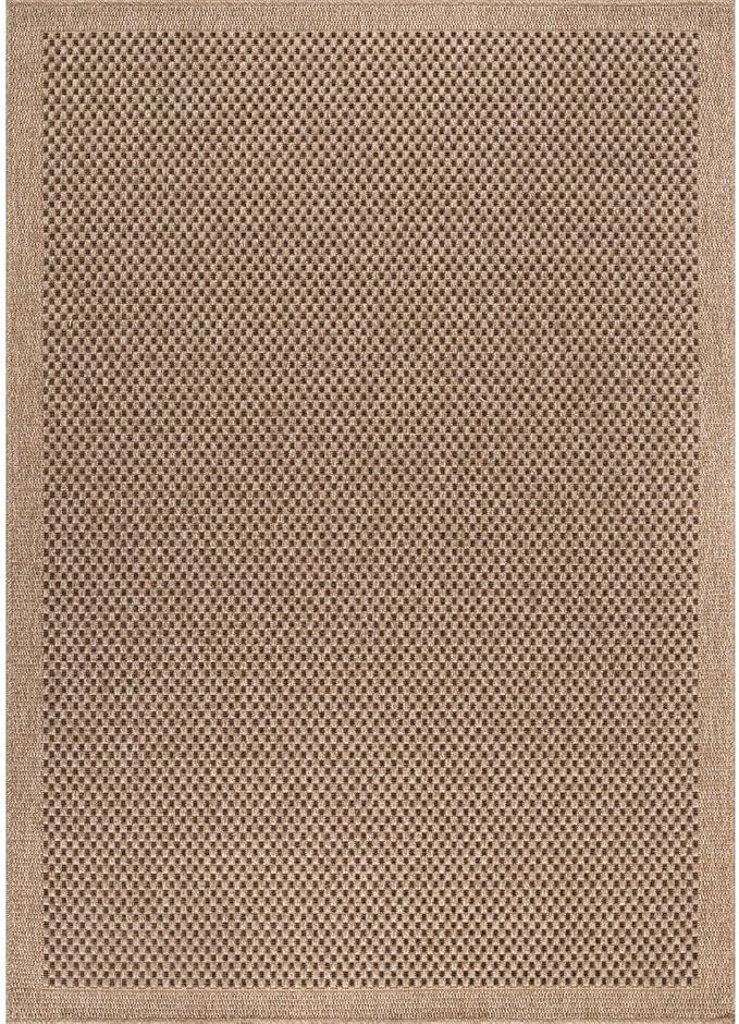 CAMILSON Easy Jute Rug 6x9, Indoor Outdoor Natural Color Fiber Area Rugs for Living Room Patio and Kitchen Rug, Sisal Boho Woven Design, Easy-Cleaning, Washable Outside Carpet Alfombras para(6 x 9)