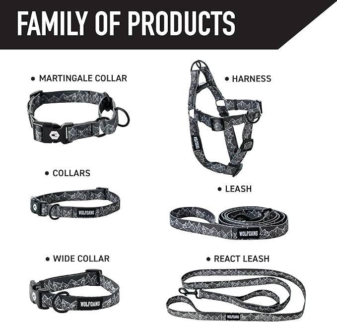 Wolfgang Heavy Duty, Adjustable Dog Collar with Quick Release Nylon Buckle for Walking & Training, WolfMountain Print, Large