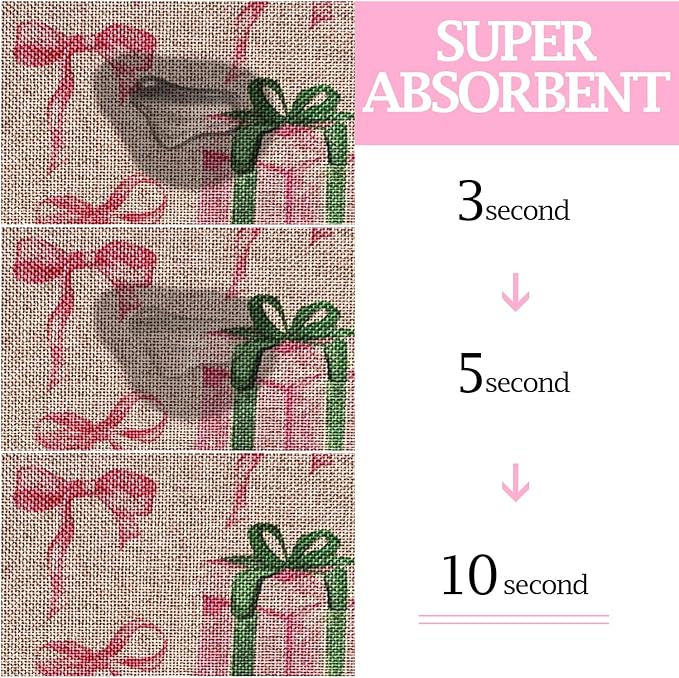 SHIYUE Dog Food Mats for Floors, Absorbent Cat Bowl for Food and Water, Non-Slip Accessories Pet Supplies(16"x24",Pink Bow Food)
