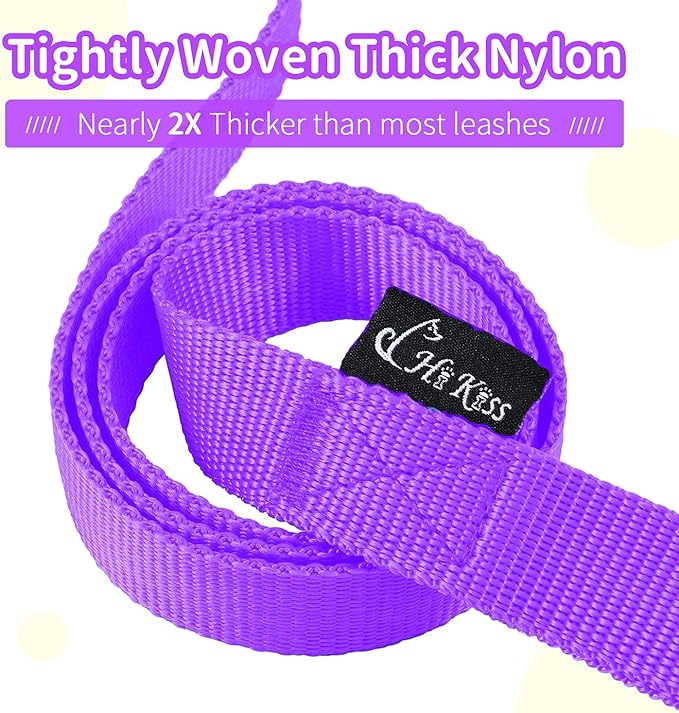 HIKISS Long Dog Leash Obedience Recall Training Agility Lead with Thickening Material for Large Dog - 15ft 20ft 30ft 50ft 100ft Training Leash(Purple 20ft)