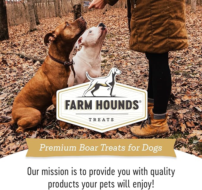 Farm Hounds - Boar Trainers - Premium Natural Jerky for Dogs - from 100% Humanely Raised Boar - Easy-Break - Great for Training & Treats - No Added Fillers - Made in USA - 4.5 oz - 1 Pack