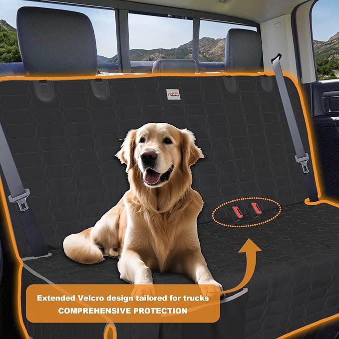 Back Seat Cover for Dogs, Washable Bench Seat Covers for Trucks,Nonslip Truck Seat Cover Protector for F150/Ram1500/GMC Sierra/Toyota/Chevrolet Silverado,Car Seat Covers for Dogs