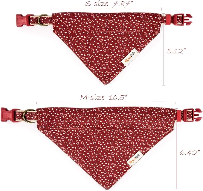 Pettsie Adjustable Dog Bandana Collar with Matching Owner Friendship Bracelet – Soft & Durable Hemp, Stylish Removable Scarf for Dogs, Gift-Ready Set for Pet Lovers, Small, Red