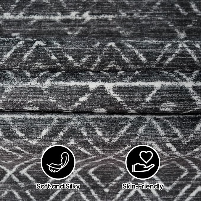 2x5 Rug Runner Moroccan - Washable Hallway Runner Rug Non Slip Pets Friendly Runner Low Pile Soft Indoor Floor Mat Front Door for Kitchen Bedroom Entryway Laundry 2x5 Black