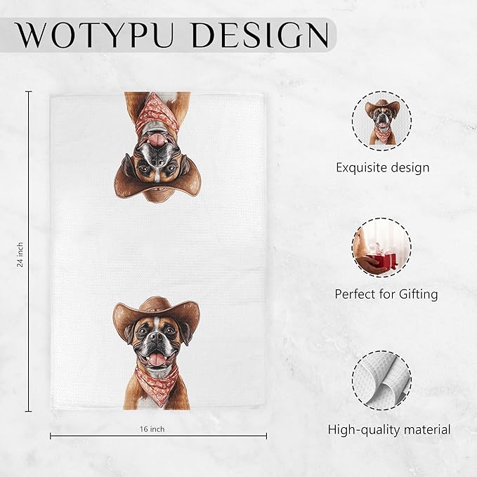 Funny Boxer Gifts Kitchen Towels, Boxer Gifts for Women Dish Tea Towel for Kitchen Decor, Boxers Gifts Hand Towels for Bathroom Decor, 16X24 Inch