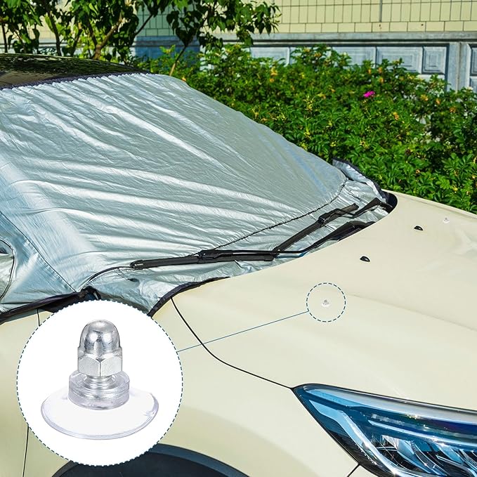 uxcell 10 Packs Suction Cups for Glass 34mm/1.3" Dia Clear PVC Window Glass Suction Sucker Pads with M8 x 13mm Screw for Window Bathroom Door Glass Wall Car Sun Shade