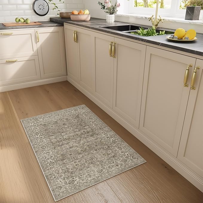 Boho Washable Throw Rugs for Entryway: Door Mat Indoor Entrance 2x3 Small Rug Stain Resistant Non-Slip Low Pile Soft Carpet for Kitchen Front Door Indoor Entrance Entry Bedroom