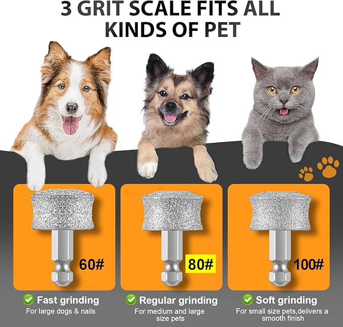 Dog Nail Grinder Replacement Head-Integrated Grinding Head for Casfuy and Most Brands, Highly Efficient, Safe and Durable (1pcs)