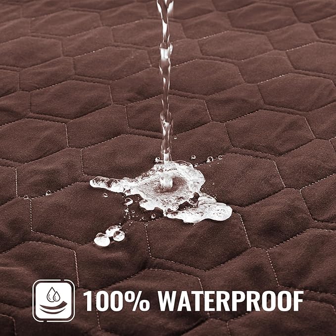 Nanbowang Waterproof Dog Bed Replacement, Washable Pet Pillow Cover Quilted, Lovely Puppy Bed for Dog/Cat 15x20 Brown