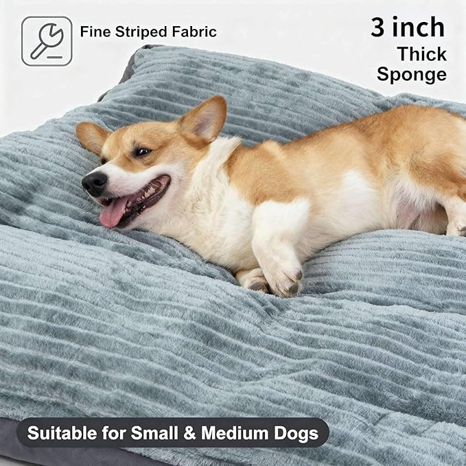 Dog Beds for Medium Dogs -Dog Crate Pad with Removable Washable Cover, Non-Slip Bottom, Pet Mat Comfort Cushion for Joint Relief, Deep Sleep & Home Decor