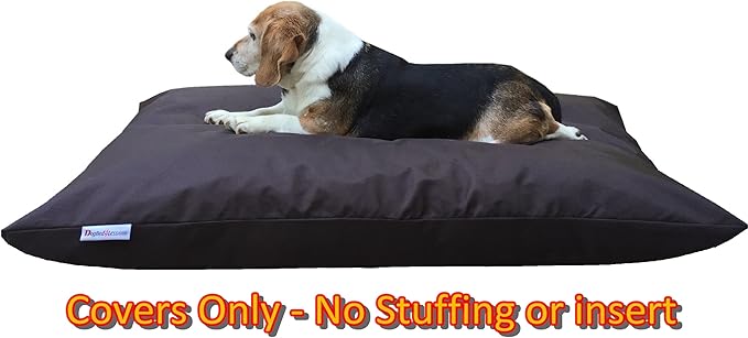 Dogbed4less Do It Yourself DIY Pet Bed Pillow Duvet 1680 Nylon Durable Cover and Waterproof Internal case for Dog/Cat at Medium 36"X29" Seal Brown Color - Covers only