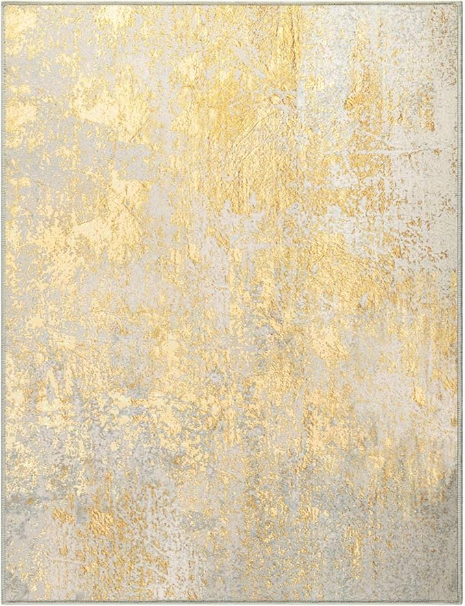Entrance Rugs Indoor 2x3 Orange, Silver & Gray Entry Rug Washable Abstract Small Area Rug Non-Slip Low Pile Throw Rugs for Entryway, Kitchen Floor, Front Door Indoor Door Mat, Bedroom Bedside