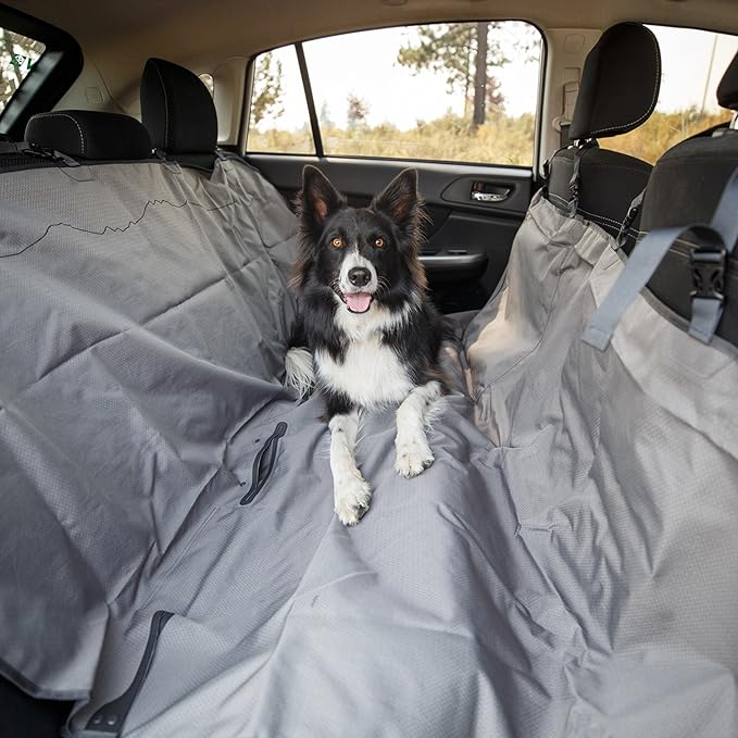 Ruffwear, Dirtbag Dog Car Seat Cover, 300D Heavy Duty Waterproof Scratch Proof Nonslip Hammock or Bench, Durable Machine Washable, Back Seat Protector for Cars, SUVs & Trucks, Basalt Gray