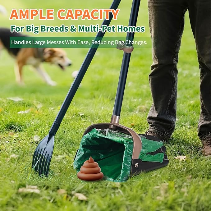 125 Bulk Pack Extra Large Dog Poop Bags for A&H Swivel Bin Pooper Scooper, Pet Waste Bags with Handle for Dog Poop Cat Litter, Heavy Duty Leakproof Unscented