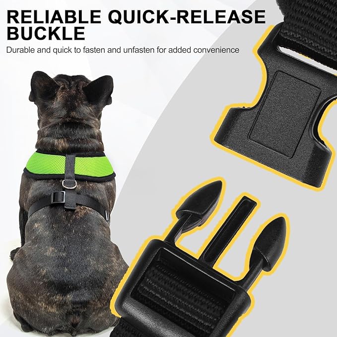 BINGPET No Pull Dog Harness,Soft Mesh Breathable All Weather Vest Harness,Safety Protection Design Durable Adjustable Step-in Easy Walk Dog Harness for Small Medium Large Dogs(Green,M)