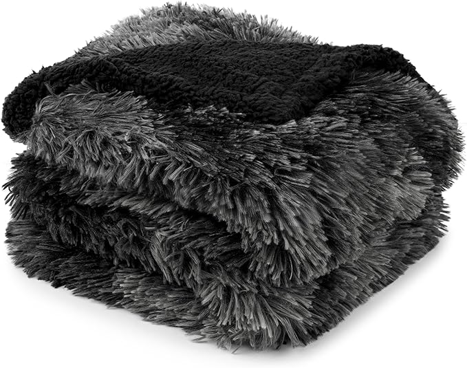 PetAmi Waterproof Dog Blanket for Medium Large Dogs, Calming Fleece Cat Blanket, Couch Protector Washable Sherpa Faux Fur Pet Throw for Puppy, Soft Reversible Leakproof 40x60 Tie-Dye Black