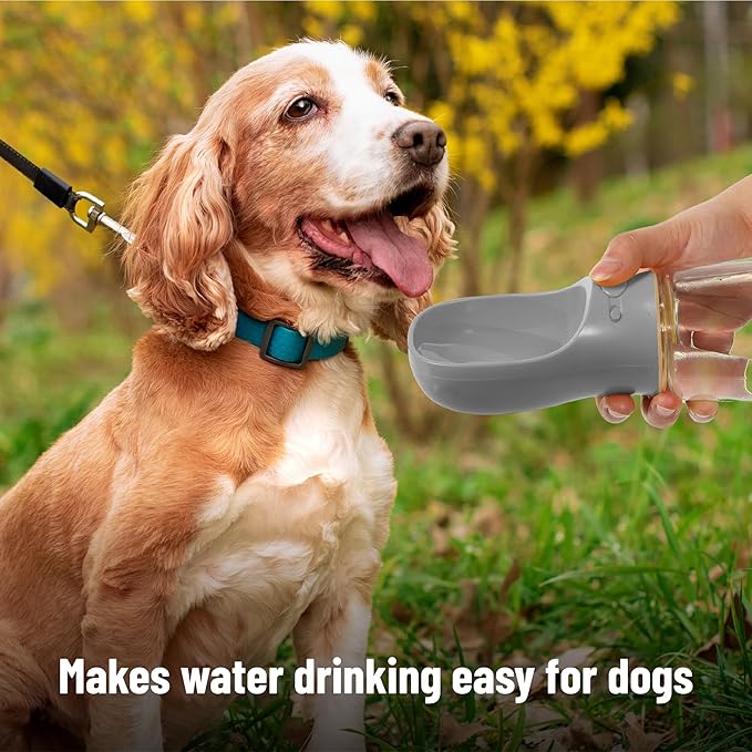 Mr. Pen Portable Dog Water Bottle, 19 oz, Large, Grey, Travel Dog Water Bottle Dispenser, Not Dishwasher Safe