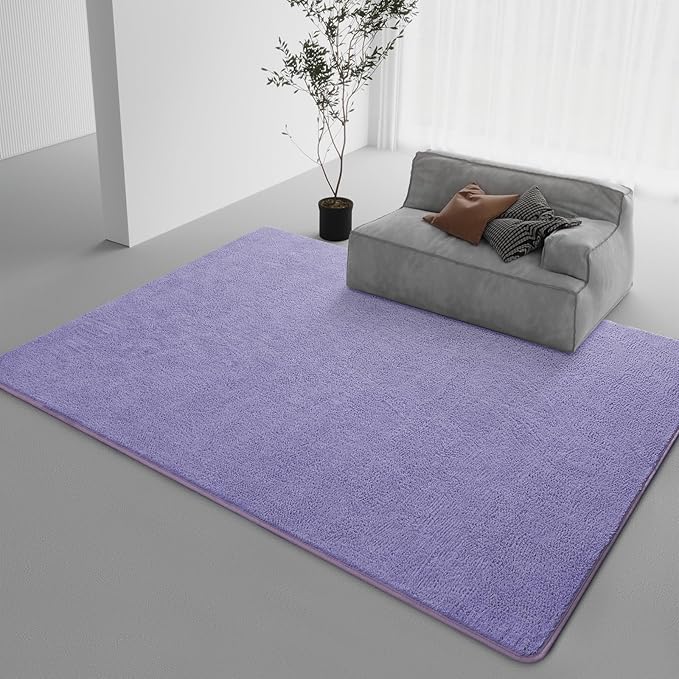 DweIke 6x9 Purple Area Rugs for Bedroom, Super Soft Living Room Rug, Thickened Memory-Foam Throw Carpet, Non-Slip and Washable Carpets for Kids Boys Girls Room Dorm Nursery Home Decor