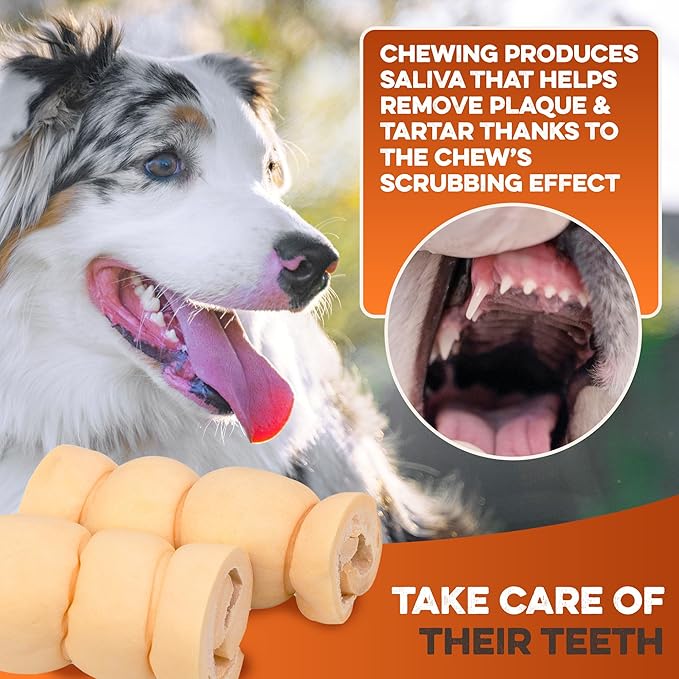 Premium Beef Cheek Rolls for Dogs 5-7" - (10-Pack) Long Lasting, Safe & Natural Rawhide Alternative Chews, Ideal for Large Dogs & Aggressive Chewers, Supports Dental Health & Digestion