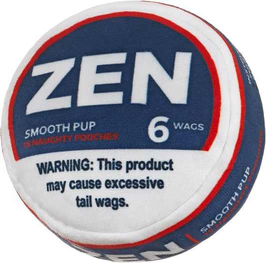 Nestpark Zen Pupper Deckies Parody Dog Toy - Plush Squeaky and Crinkle Funny Dog Toy (Smooth Pup)