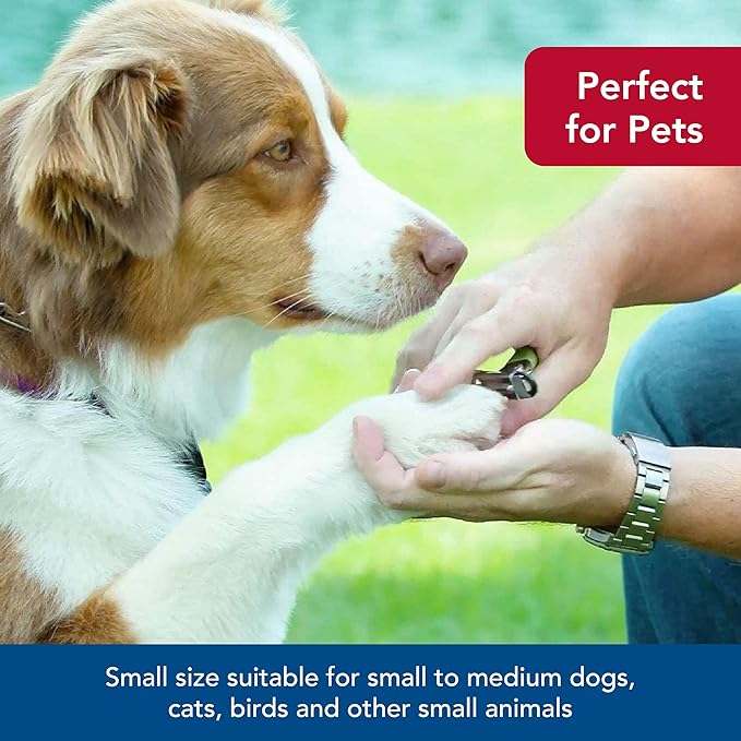 Coastal Pet - Safari Guillotine Dog Nail Trimmer - Double-Bladed Guillotine Style Dog Nail Trimmers - Owner-Friendly Vinyl Grip - for Small to Medium Dogs - Small (5" L x 3" W)