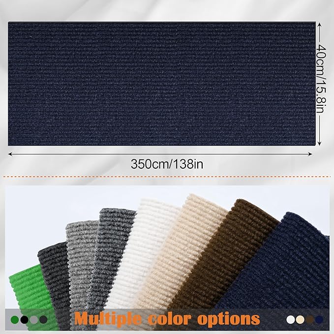 Cat Scratch Furniture Protector - 138" x 15.8" Trimmable Self-Adhesive Cats Claws Scratch Pads, DIY Cat Climbing Couch Protector for Scratch Post Cat Tree Replacement Indoor (Dark Blue)