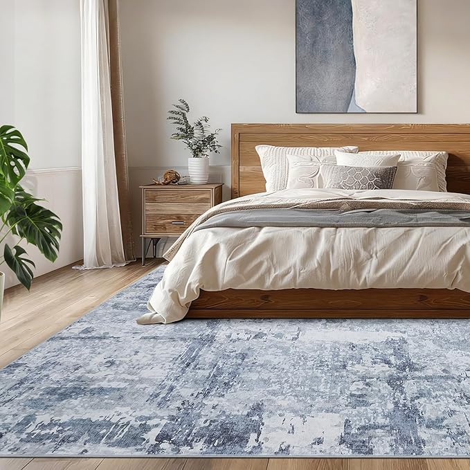 GarveeHome Modern Area Rugs 8x10 for Living Room, Abstract Large Washable Rug Soft Non Slip Stain Resistant Floor Mat Carpet Indoor Thin Accent Rug for Bedroom Nursery Home Decor
