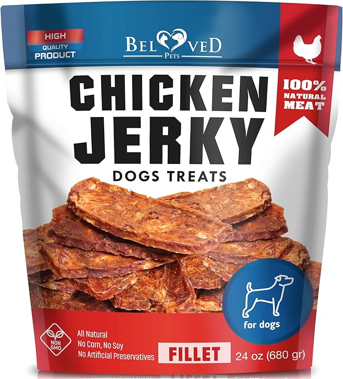 Dog Treats Chicken Jerky 1.5 lb – Dog Food & High Protein Chews for Large, Medium & Small Breeds - Natural Healthy Training Snacks – Human Grade – Grain Free, Rawhide Free – Puppy & Senior Bulk Pack