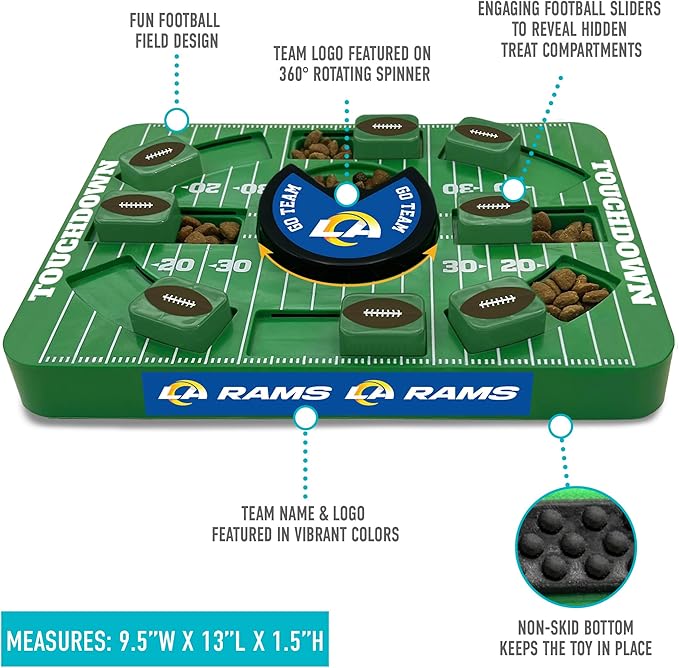 Pets First NFL Los Angeles RAMS Large Puzzle Toy, Dog Puzzle Treat Toy, New Large Size, Interactive Dog Treat Toy, Dog Slow Feeding Toy