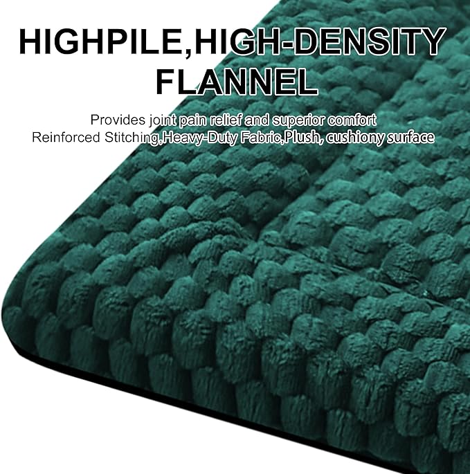 Dog Bed Mat - Dog Crate Pad - Reversible Mat for Pet Comfort - Soft Bed Crate Pads for All Seasons - Durable, Machine Washable Mat for Crates, Travel, and Home (Dark Green, 18" L*14" W*1.5" Th)