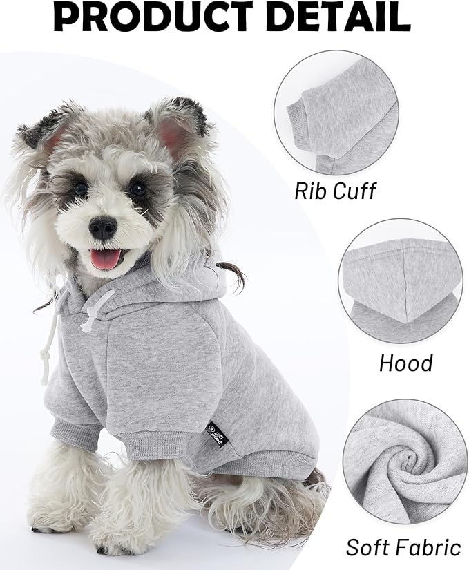 XPUDAC Matching Hoodie for Dogs and Humans Fleece Sweatshirt Soft Warm Pet Hoodie Sweater for Large Small Medium Dog and Owner Matching Clothes Cold Weather, Grey, Medium