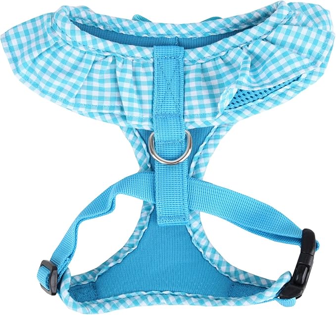Puppia Vivien Dog Harness Over-The-Head All Season Cute No Pull No Choke Walking Training Adjustable for Small Dog, Sky Blue, X-Small