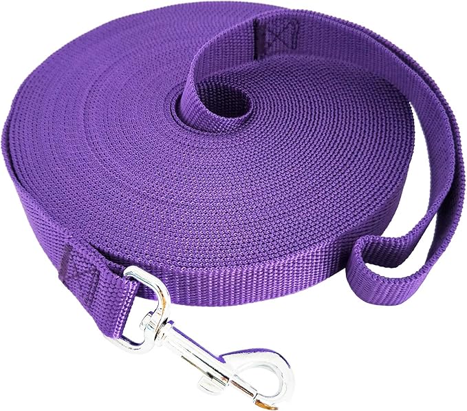 SALO Nylon Training Dog Leash for Small Medium Large Dogs, 3/4 Inch Wide, 20ft 30ft 40ft 50ft Long Leash Dog/Puppy Lead for Obedience Recall Training, Camping, or Backyard